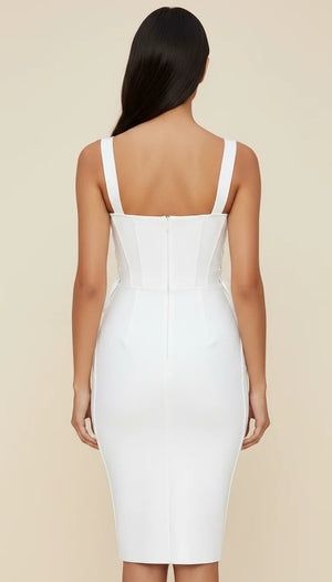 Robe Corset Bandage Ivoire - Vue dos