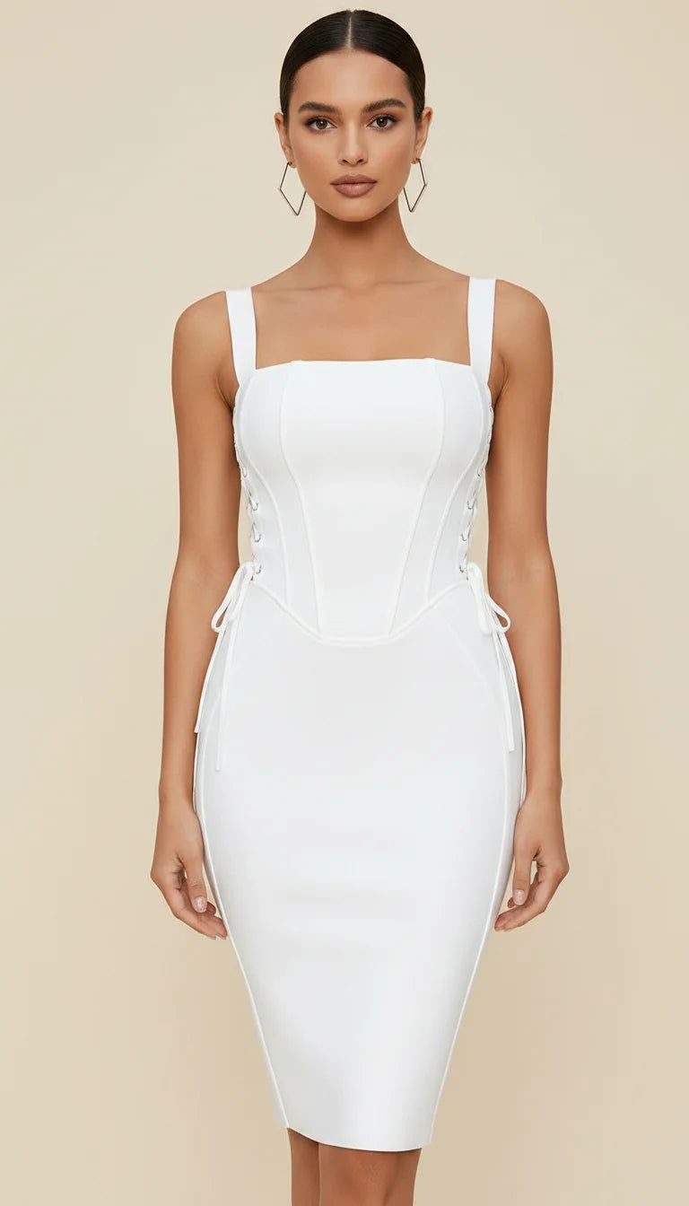 Robe Corset Bandage Ivoire