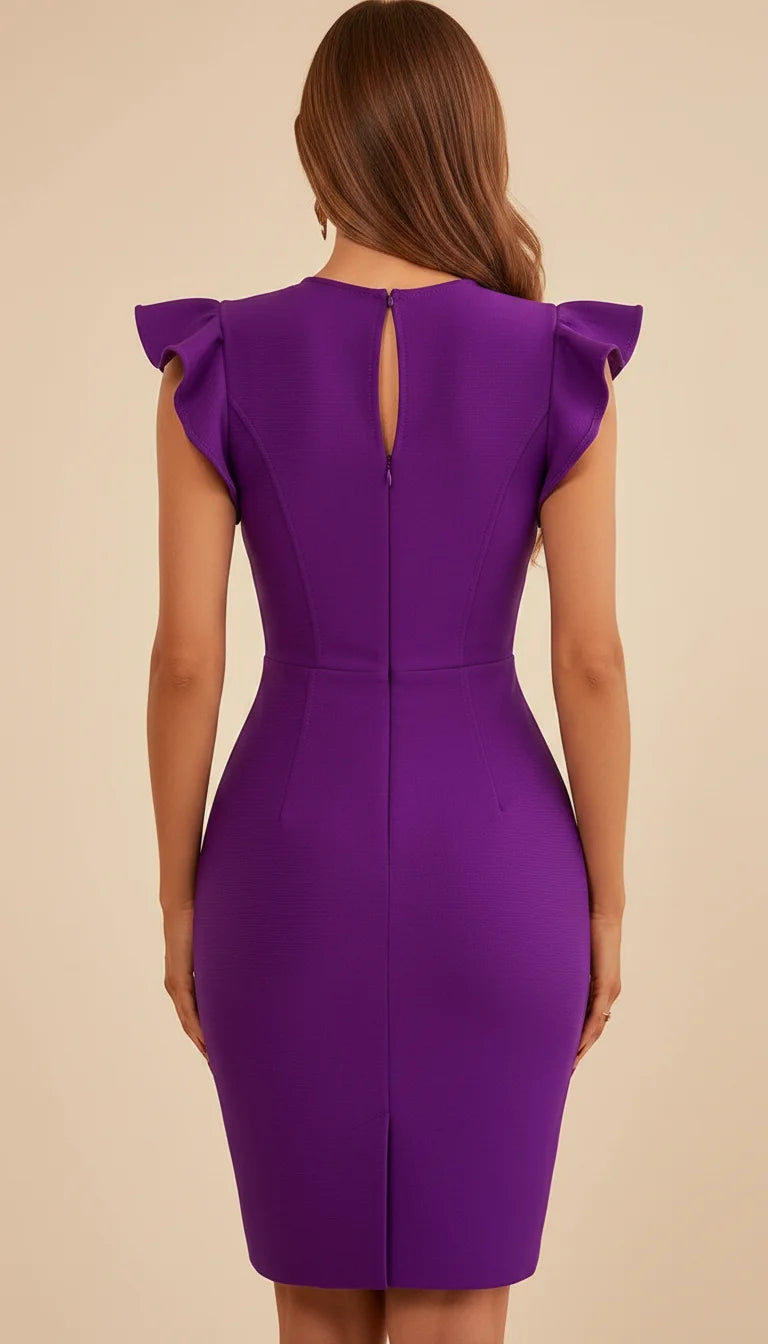 Robe Corset Bandage Violette Profonde - Vue dos