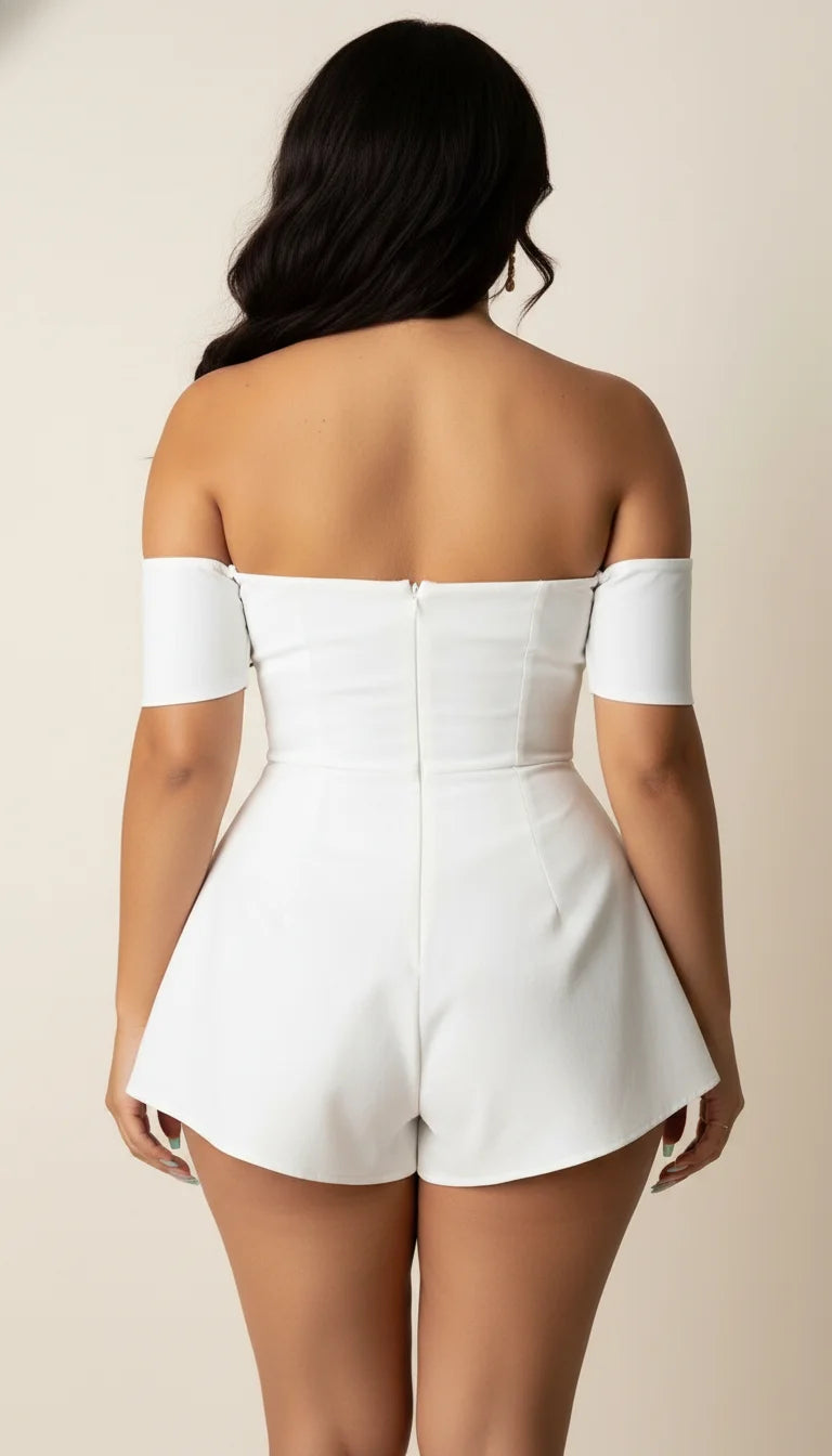 Robe Corset Bardot Blanche Pure - Vue dos