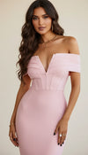 Robe Corset Bardot Rose Poudré