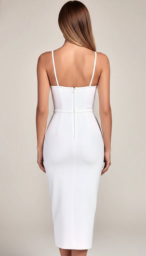Robe Corset Bustier Blanche Strass - Vue dos