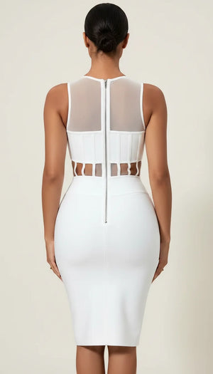 Robe Corset Bustier Découpes Blanche - Vue dos