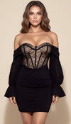 Robe Corset Bustier Dentelle Noire