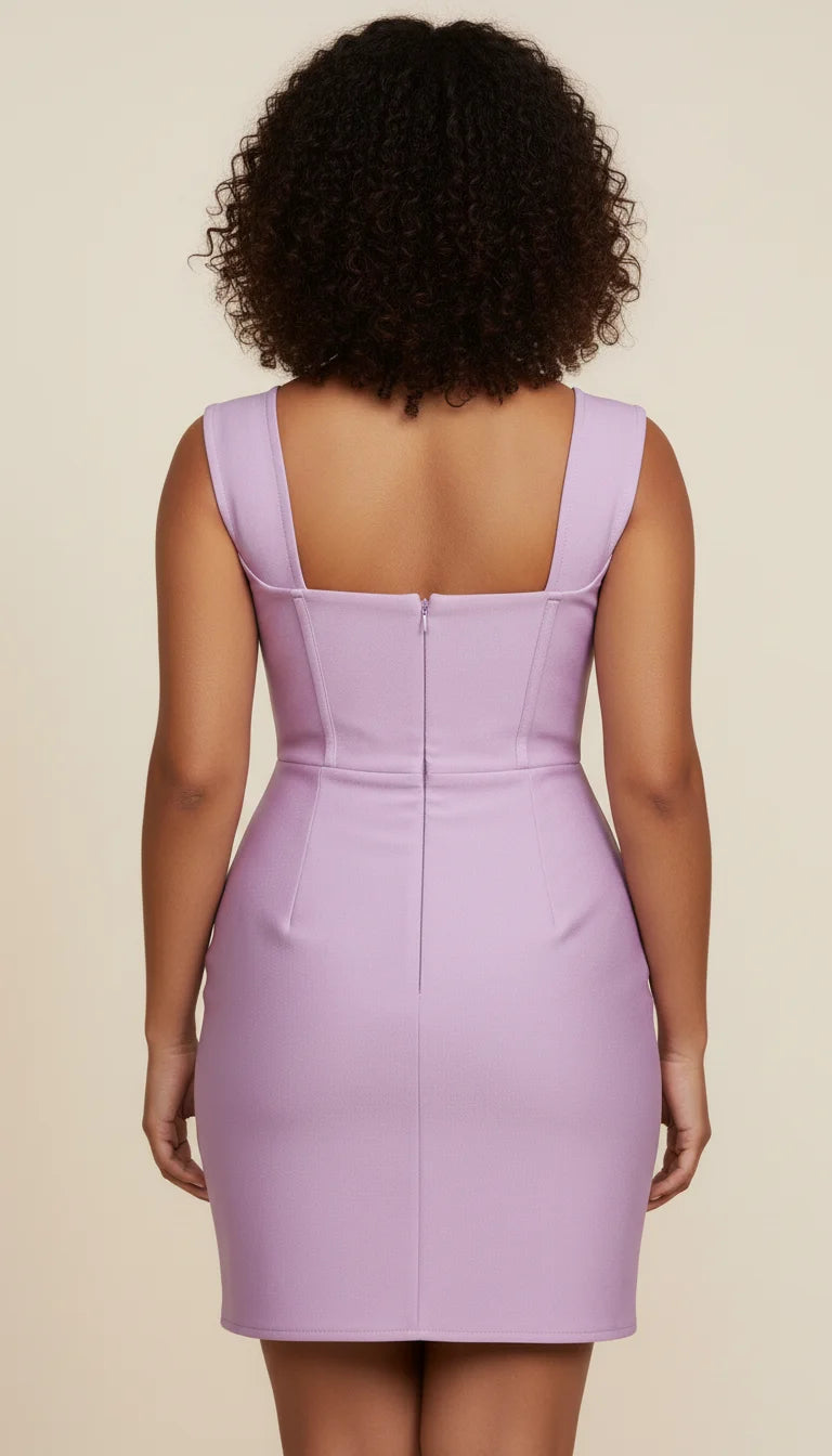 Robe Corset Bustier Lavande - Vue dos