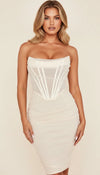 Robe Corset Bustier Maille Crème