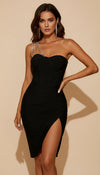 Robe Corset Bustier Noire Strass