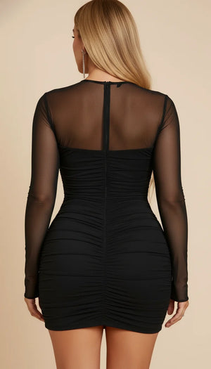 Robe Corset Bustier Résille Noire - Vue dos