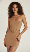 Robe Corset Bustier Sculptante Caramel Clair