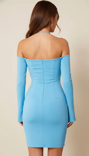 Robe Corset Découpes Bleu Ciel - Vue dos