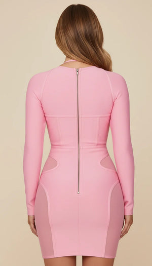 Robe Corset Maille Rose Vif - Vue dos
