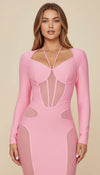 Robe Corset Maille Rose Vif
