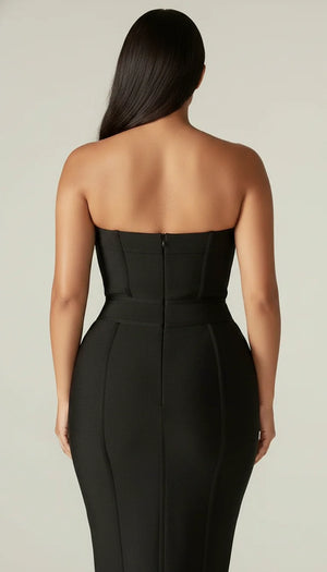 Robe Corset Maille Strass Noire - Vue dos