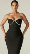 Robe Corset Maille Strass Noire