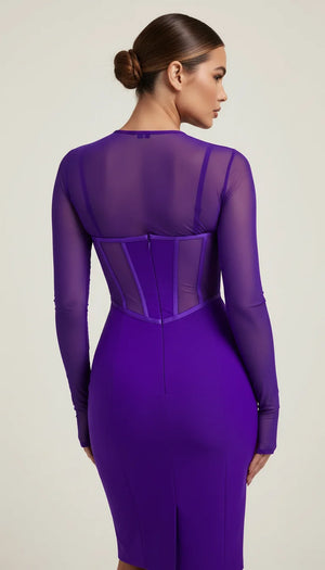 Robe Corset Maille Violette Profonde - Vue dos