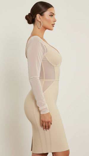 Robe Corset Manche Longue - Vue face