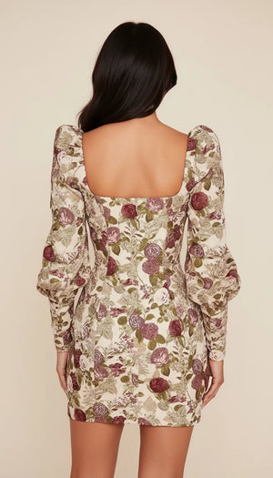 Robe Corset Manches Bouffantes Fleurie - Vue dos