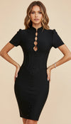 Robe Corset Midi Boutonnée Noire