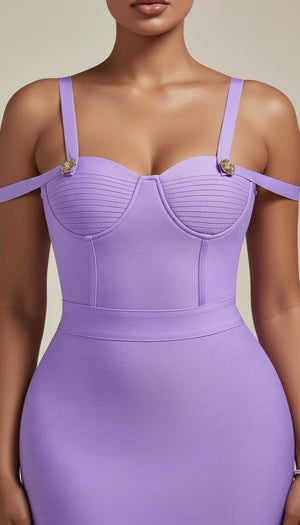 Robe Corset Moulante Lavande - Vue face