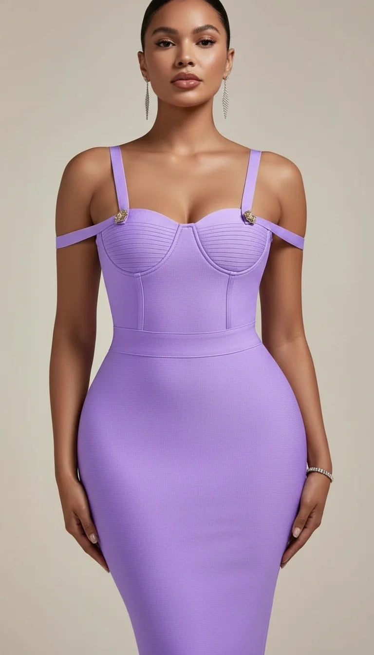 Robe Corset Moulante Lavande - Vue principale
