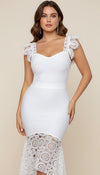 Robe Corset Sirène Dentelle Blanche