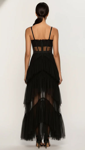 Robe Corset Tulle Blanc Volanté - Vue dos