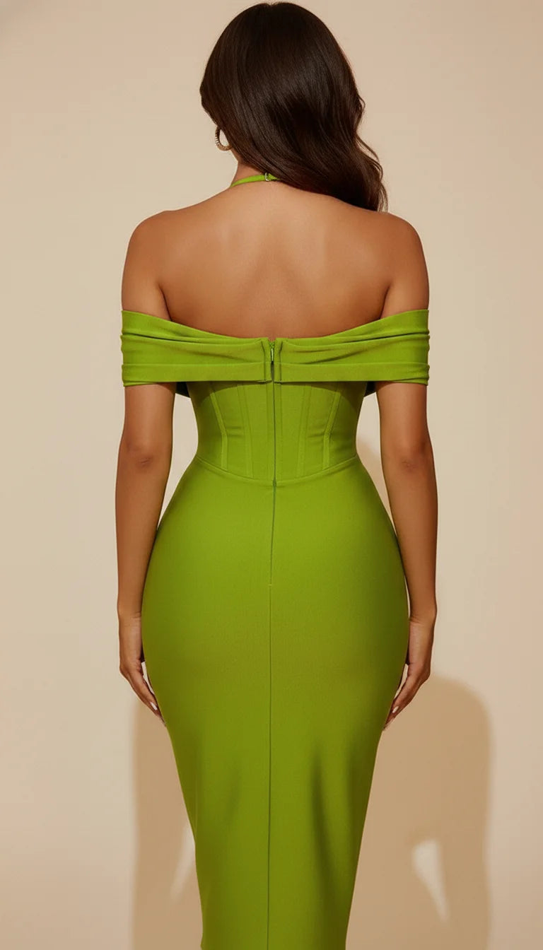 Robe Corset Verte - Vue dos