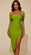 Robe Corset Midi Vert Acide