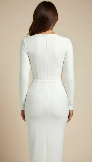 Robe Corsetée Fendue Franges Dos - Vue dos