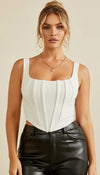 Top Corset Blanc Structuré