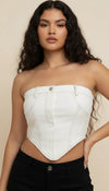 Top Corset Denim Blanc