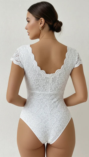 Top Corset Dentelle Blanche - Vue dos