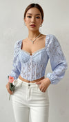 Top Corset Dentelle Bleu Ciel