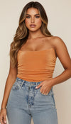 Top Corset Drapé Satin Orange