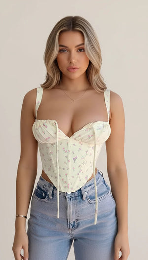 Top Corset Fleuri Printanier - Vue principale
