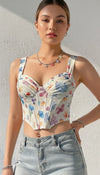 Top Corset Floral Structuré