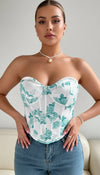 Top Corset Floral Turquoise