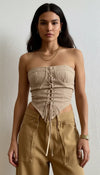 Top Corset Lacé Khaki