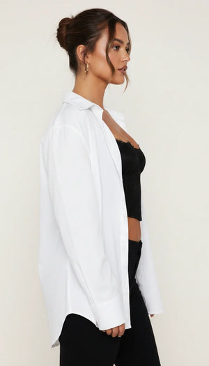 Top Corset Noir Manche Longue - Vue profil