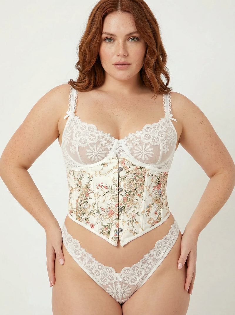 Underbust Corset Floral - Vue principale (plus-size)